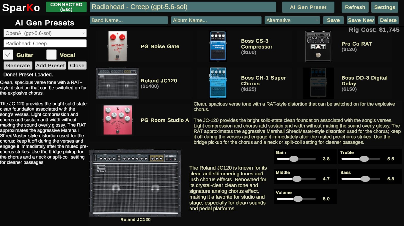 AI Gen Presets panel